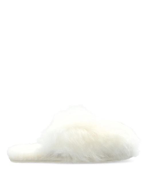 Ugg White Fur-Lined Slippers