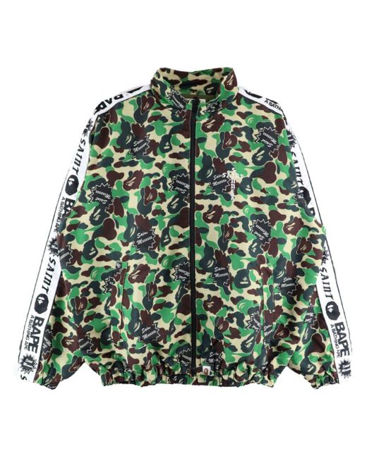 SAINT Mxxxxxx Green Camouflage-print Bomber Jacket for men