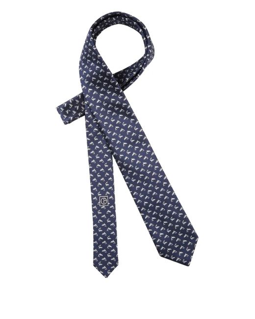 Giorgio Armani Stropdas Met Print in het Blue voor heren