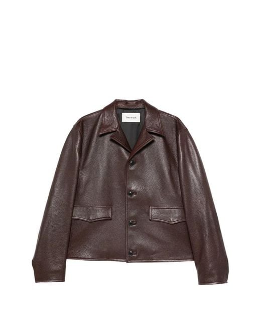 TONYWACK Brown Notched-Lapel Flap-Pockets Jacket for men