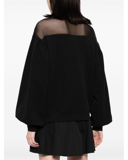 Karl Lagerfeld Black Sweatshirt mit semi-transparentem Einsatz