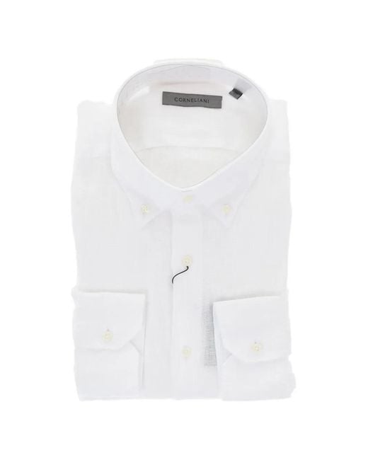 Corneliani White Button-Down Shirt for men