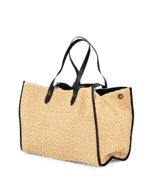 Jérôme Dreyfuss Natural Large Leon Leather-Trim Tote Bag