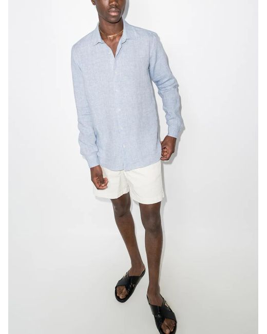 Orlebar Brown Blue Linen Shirt for men