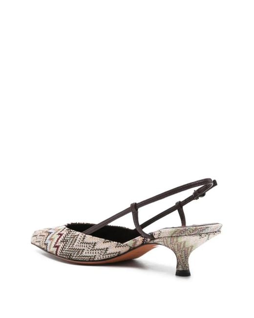 Missoni White Point-Toe Slingback Pumps