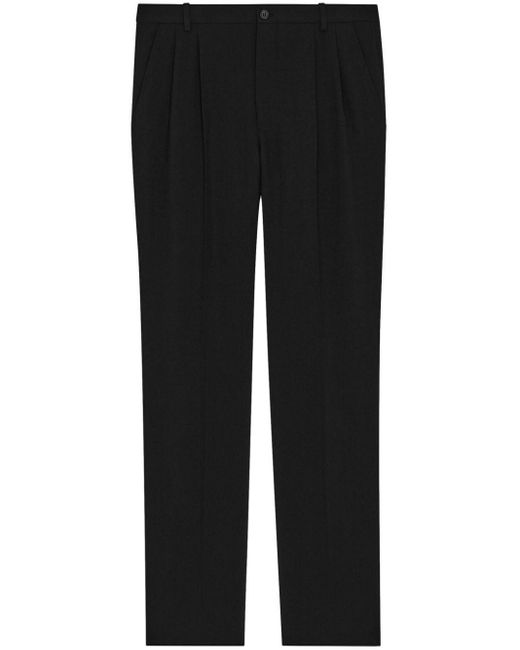Pantalon de costume en laine Saint Laurent pour homme en coloris Black