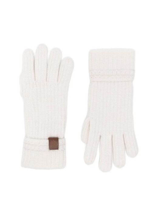 Eleventy Gerippte Handschuhe Mit Logo-Patch in White für Herren
