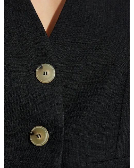 Forte Forte Black Button-Front Waistcoat