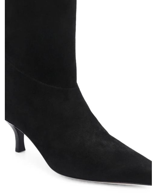 Paris Texas Black Rose Pointed-Toe Boots
