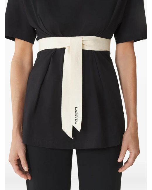 Lanvin Black Tie-Detail Top