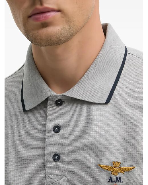 Aeronautica Militare Gray Polo À Broderies for men