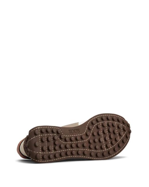Tod's Natural Suede-Trimmed Sneakers