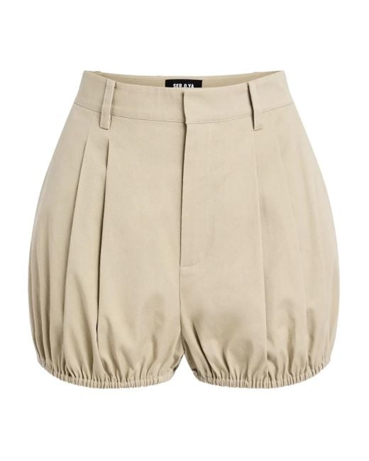 Shorts Jo A Palloncino Con Pieghe di SER.O.YA in Natural