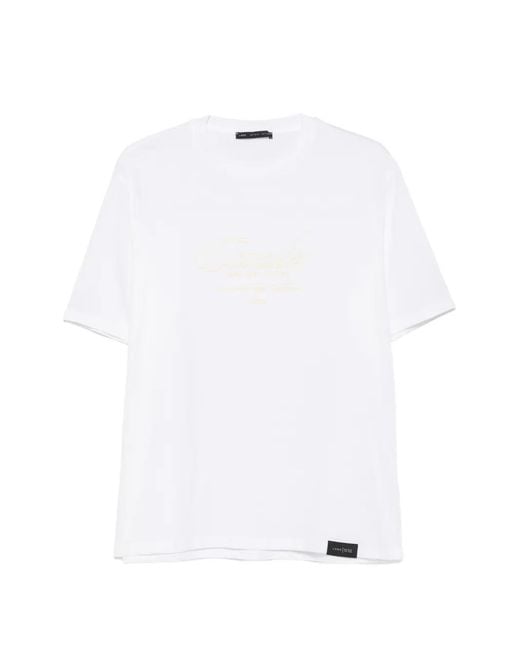 Low Brand White Printed Malibu Crew-Neck T-Shirt for men
