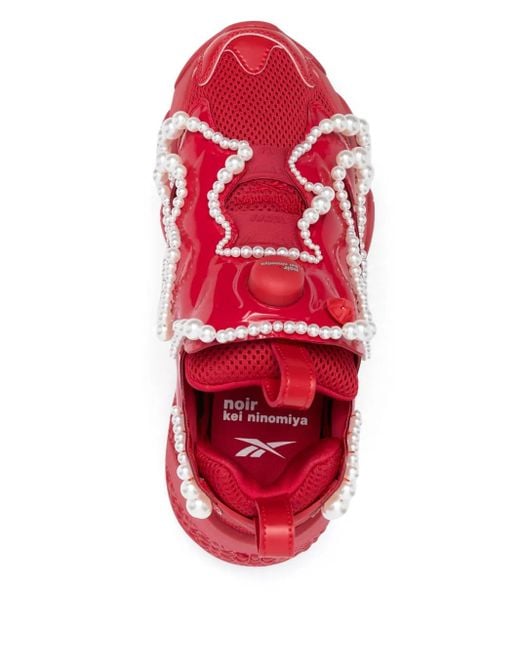 Noir Kei Ninomiya Red X Reebok Pearl-Embellished Sneakers