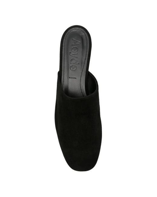 Aeyde Black Mules Rega En Daim