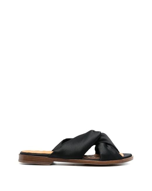 Chie Mihara Black Wamuza Knot-Detail Sandals