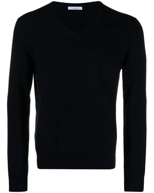 Malo Black Fine-Knit Cashmere Jumper for men