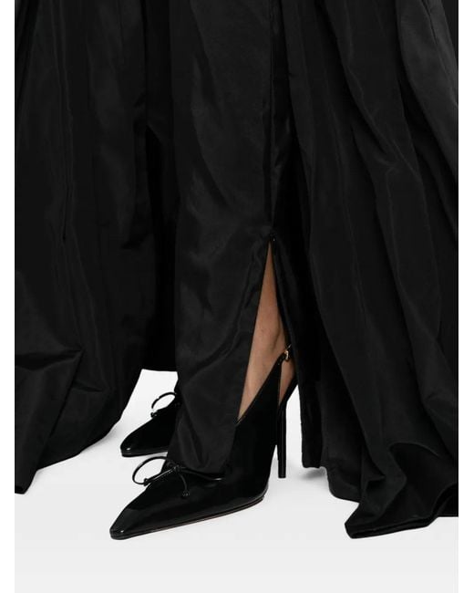 Naeem Khan Black Overskirt Silk Trousers
