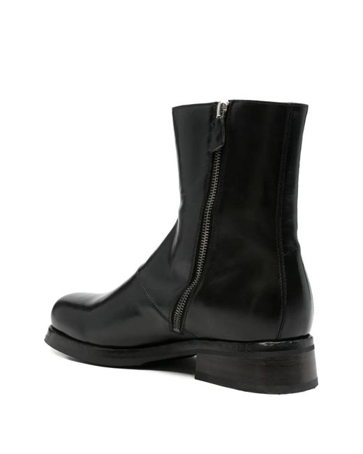 Eraldo Black Side-Zip Leather Boots for men