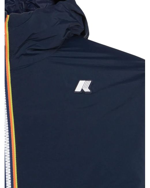 K-Way Blue Logo-Detail Hooded Jacket for men