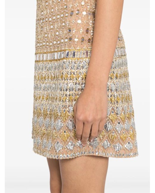 Elie Saab White Bead-Embroidered Dress