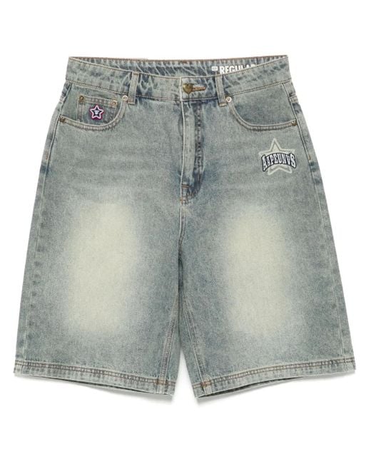 Logo-embroidered shorts Aape By A Bathing Ape de color Blue