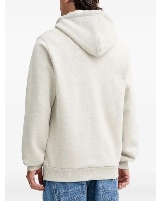 Les Deux White Ld Logo-Embroidered Hoodie for men