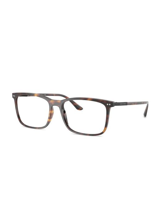 Giorgio Armani Brown Rectangle Glasses for men