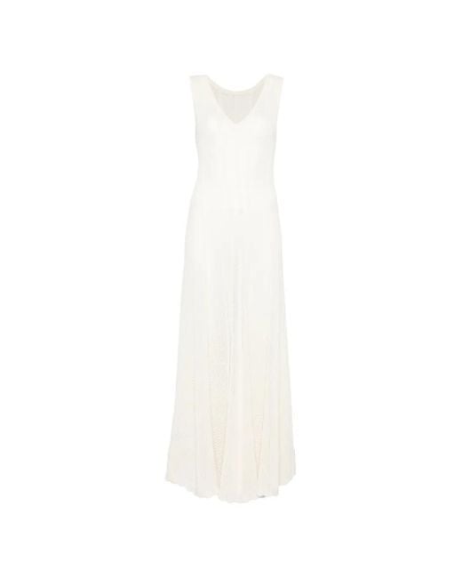 Bompard White Sleeveless Maxi Dress