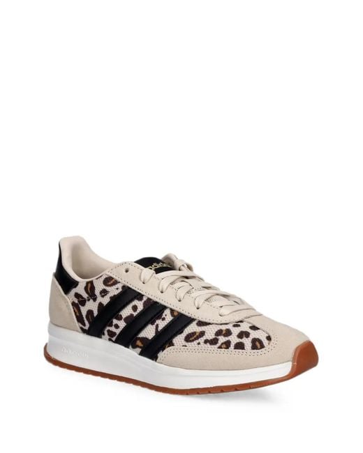Adidas White Leopard-Print Cloudfoam Sneakers