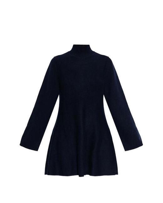Lisa Yang Blue Long-Sleeve Mini Dress