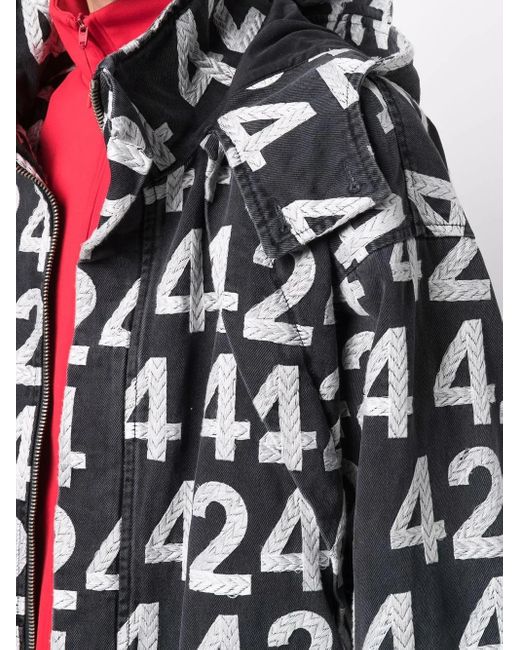 424 Blue All-Over Logo Print Jacket for men