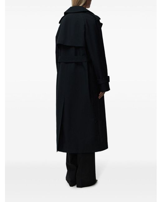 12 STOREEZ Blue Double-breasted Trench Coat