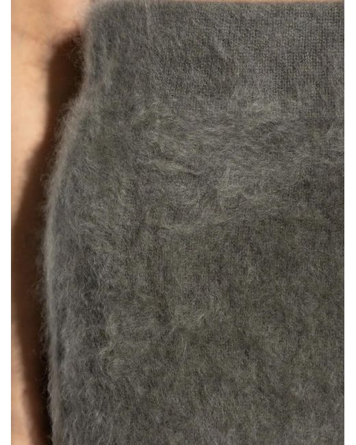 Lisa Yang Gray Asta Midi Skirt