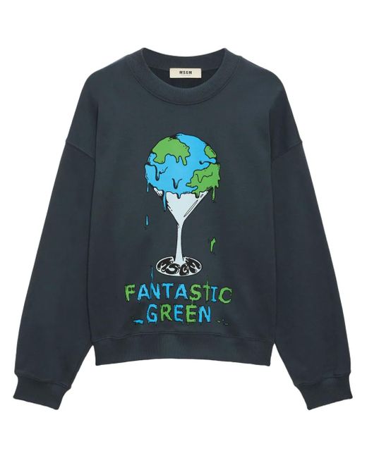 MSGM グラフィック スウェットシャツ Blue