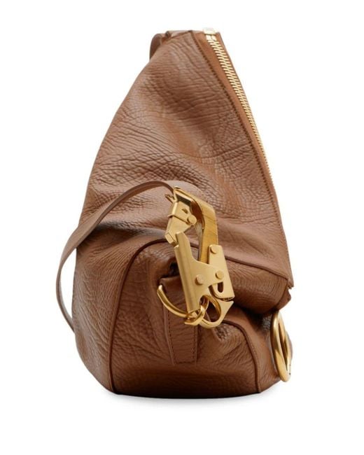 Burberry Brown Medium Knight Leather Shoulder Bag