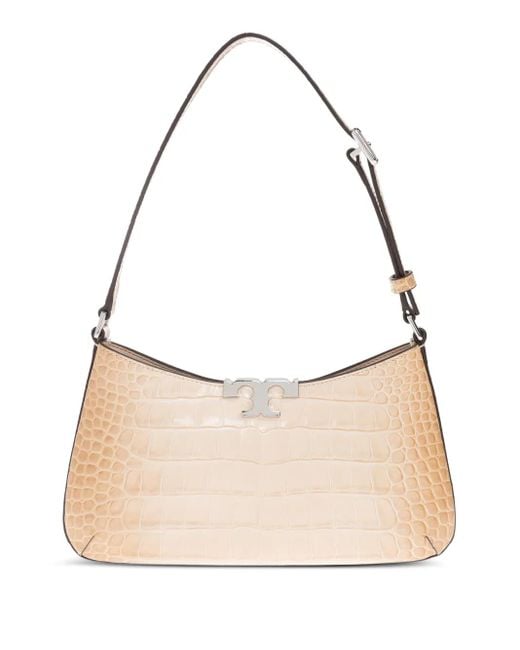 Bolso de hombro Eleanor con relieve de cocodrilo Tory Burch de color Natural
