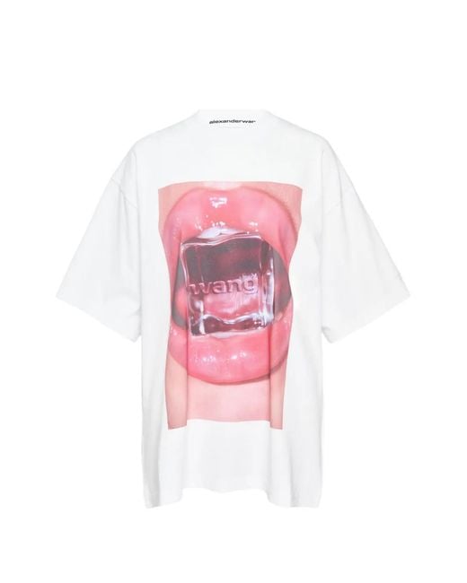 Alexander Wang Pink Graphic-Print T-Shirt