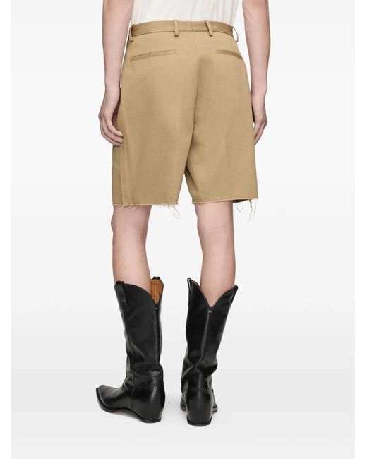 Maison Margiela Natural Tailored Cotton Shorts for men