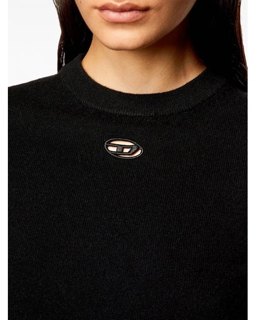 DIESEL Black M-Arga Logo-Embroidered Top