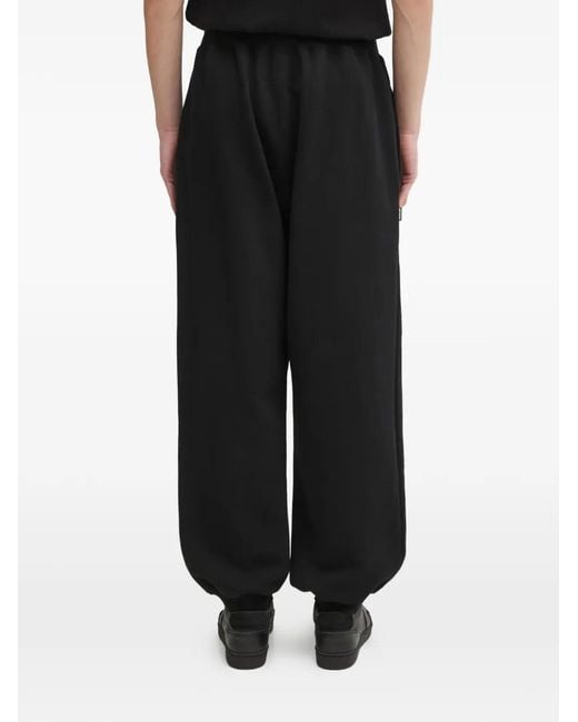 Wacko Maria Black Drawstring Logo-Detail Track Pants for men