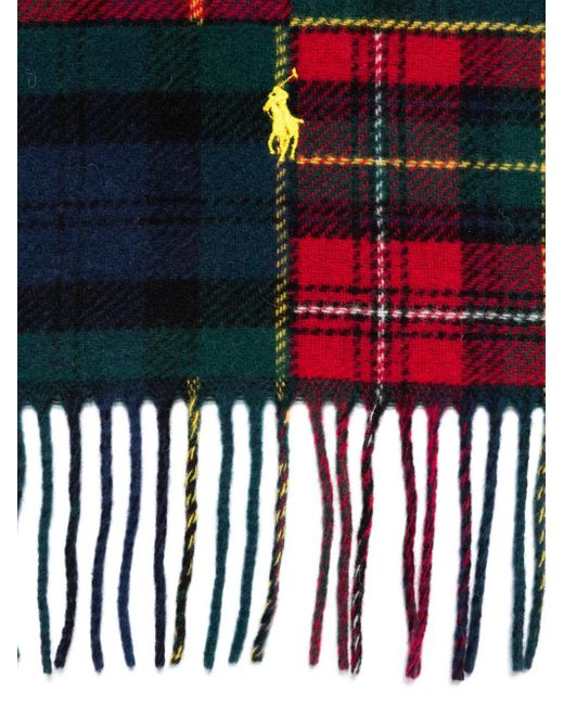 Polo Ralph Lauren Red Patchwork Scarf for men
