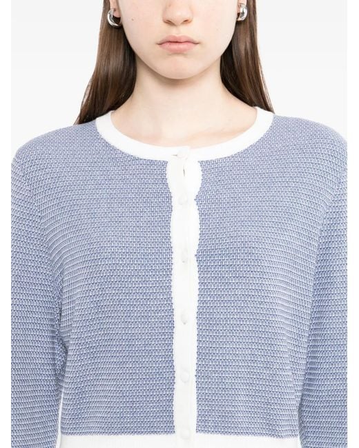 N.Peal Cashmere Purple Jacquard Cardigan
