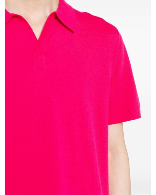 N.Peal Cashmere Fijngebreid Poloshirt in het Pink voor heren
