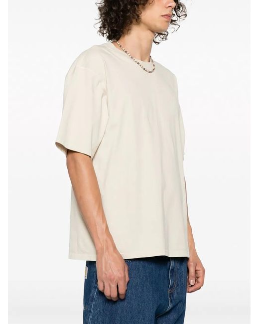 Nanushka White Logo-Embroidered Cotton T-Shirt