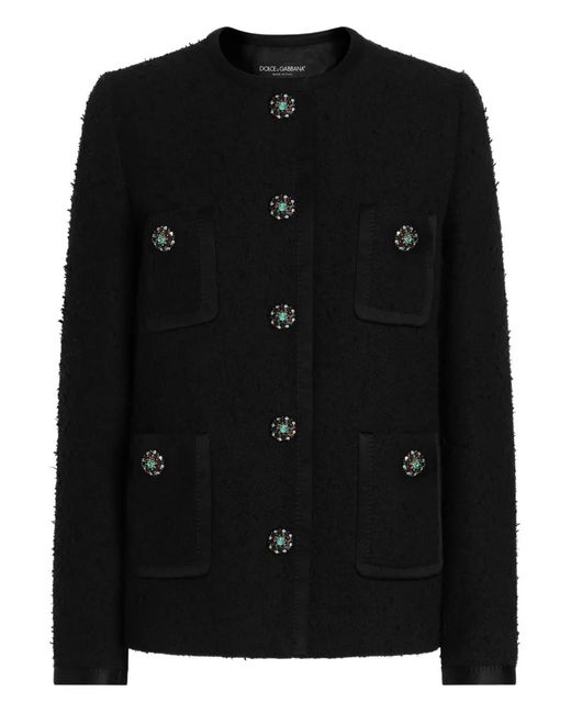 Dolce & Gabbana Black Rachel Basketweave Jacket