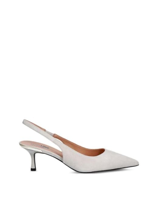 Love Moschino White Pointed Slingback Pumps