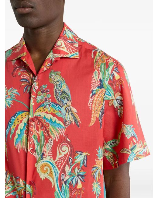 Etro Red Chemise À Imprimé Graphique for men