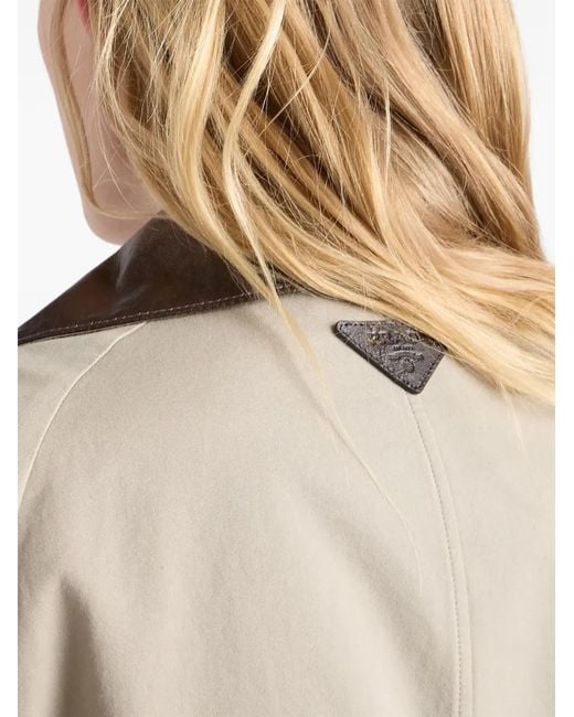 Prada Natural Single-Breasted Old Poplin Coat